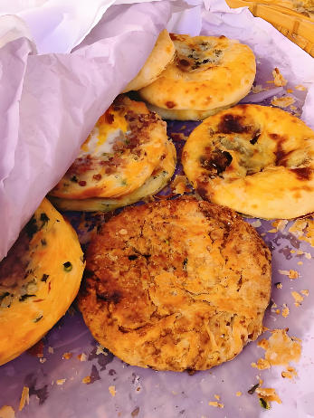 Freshly baked Xizhou Baba pastry in Dali